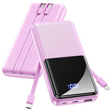 15000mAh Lavender Power Bank , Built-in Cable Portable Charger Backup Battery 22.5W PD Fast Charge - AWXW244