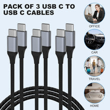 Load image into Gallery viewer, 6 Pack PD USB-C Cables ,  Power Wire Cord Fast Charge 3 Pack 3ft and 3 Pack 6ft   - AWXW199 2549-2