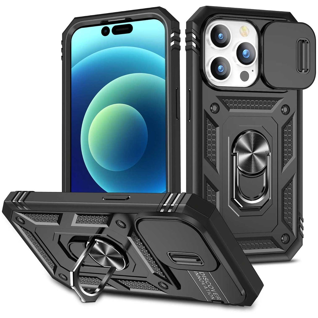 Hybrid Case Cover,  Shockproof Kickstand Lens Protects Metal Ring  - AWXW115 2463-1