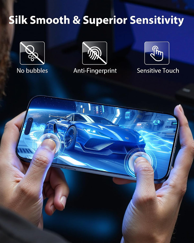 2 Pack Screen Protector,  9H Hardness  Full Cover  HD Clear  Matte Tempered Glass  - AWXW248 2605-5
