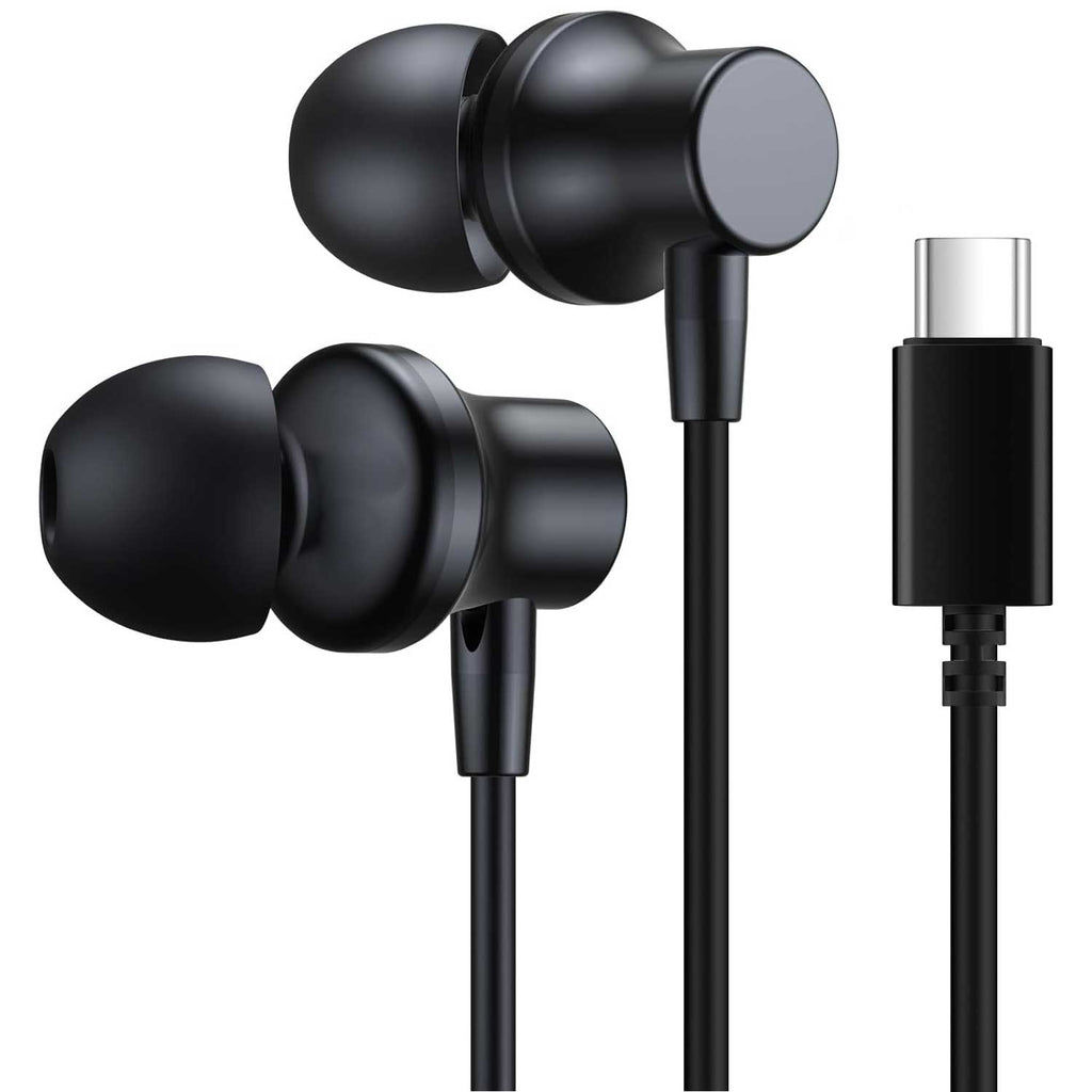USB-C Retractable Earphones,  TYPE-C w Mic Earbuds Hands-free Headphones  - AWC63 2329-2