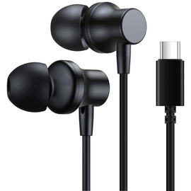 USB-C Retractable Earphones,  TYPE-C w Mic Earbuds Hands-free Headphones  - AWC63 2329-2