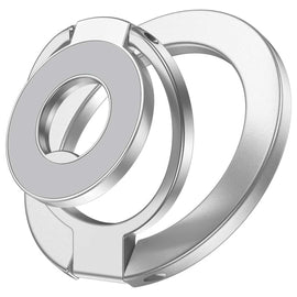 Metal Magnetic Ring Phone Holder,  Silver Color Desk Stand Folding Kickstand  - AWXW220 2570-1