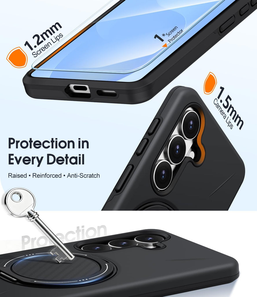 Magnetic Ring Case,  Drop-Proof Armor Cover 360 Degree Rotate  - AWXW4 2340-6