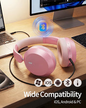 Load image into Gallery viewer, Pink Wireless Headphones,  Earphones w Mic Headset Foldable  - AWXW269 2630-6