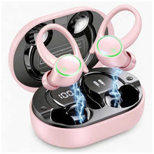 Load image into Gallery viewer, Pink Wireless Ear-hook Earphones,  Charging Case True Stereo Over the Ear Headphones Bluetooth Earbuds  - AWXW267 2628-1
