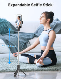Selfie Stick ,  Stand Remote Shutter Built-in Tripod Wireless  - AWXW14 2350-2