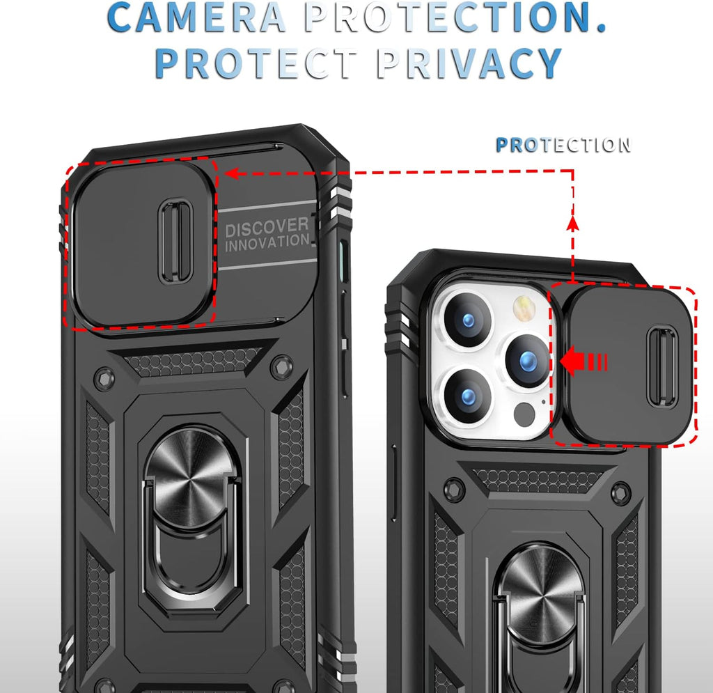 Hybrid Case Cover,  Shockproof Kickstand Lens Protects Metal Ring  - AWXW115 2463-4
