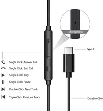 Load image into Gallery viewer, 2 Pack TYPE-C Earphones ,  Headset w Mic Headphone USB-C Earbuds  - AWXW203 2553-4