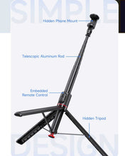 Load image into Gallery viewer, Tripod Selfie Stick,  Built-in Remote Shutter Monopod Wireless  - AWV91 2332-6