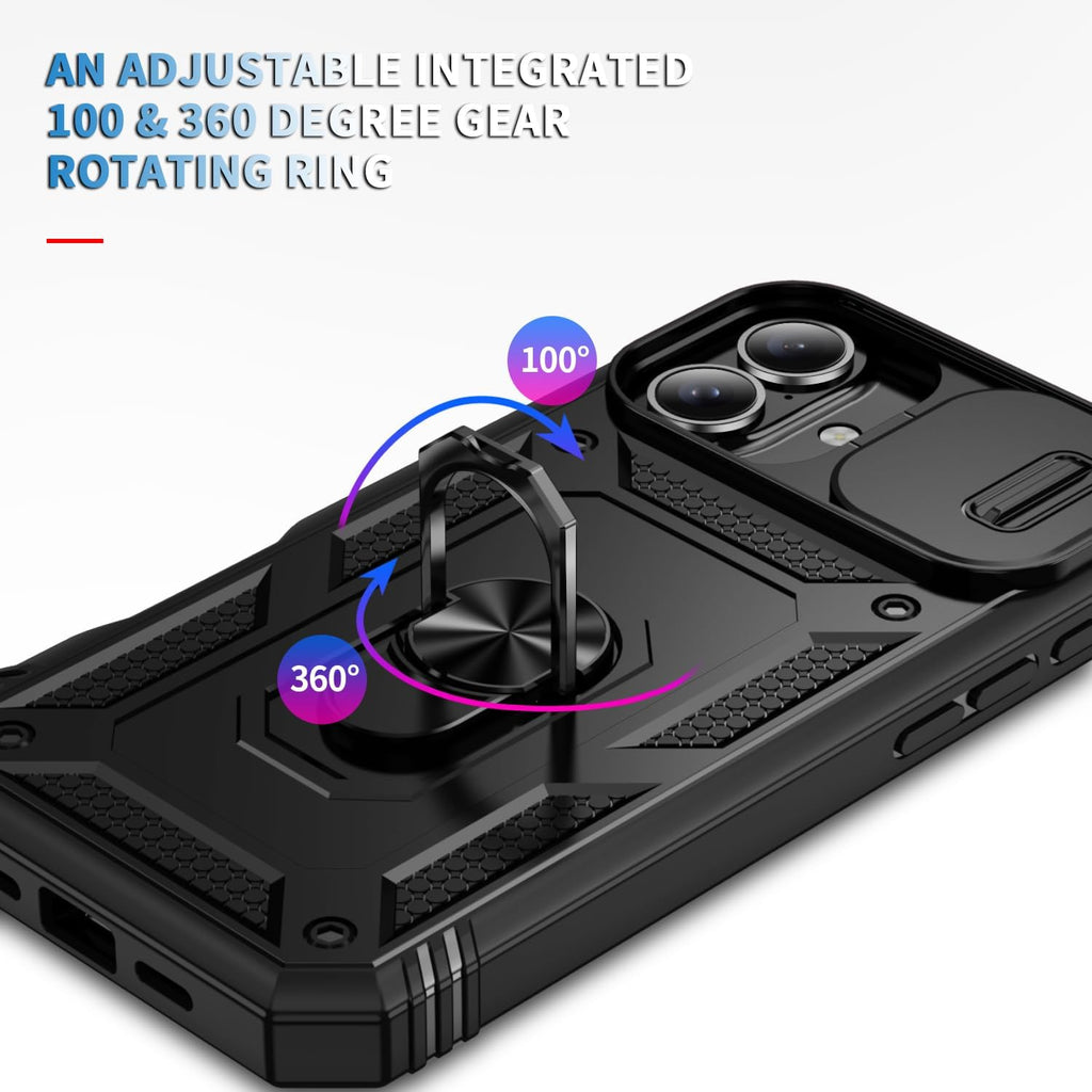 Hybrid Case Cover,  Shockproof Kickstand Lens Protects Metal Ring  - AWXW108 2456-3