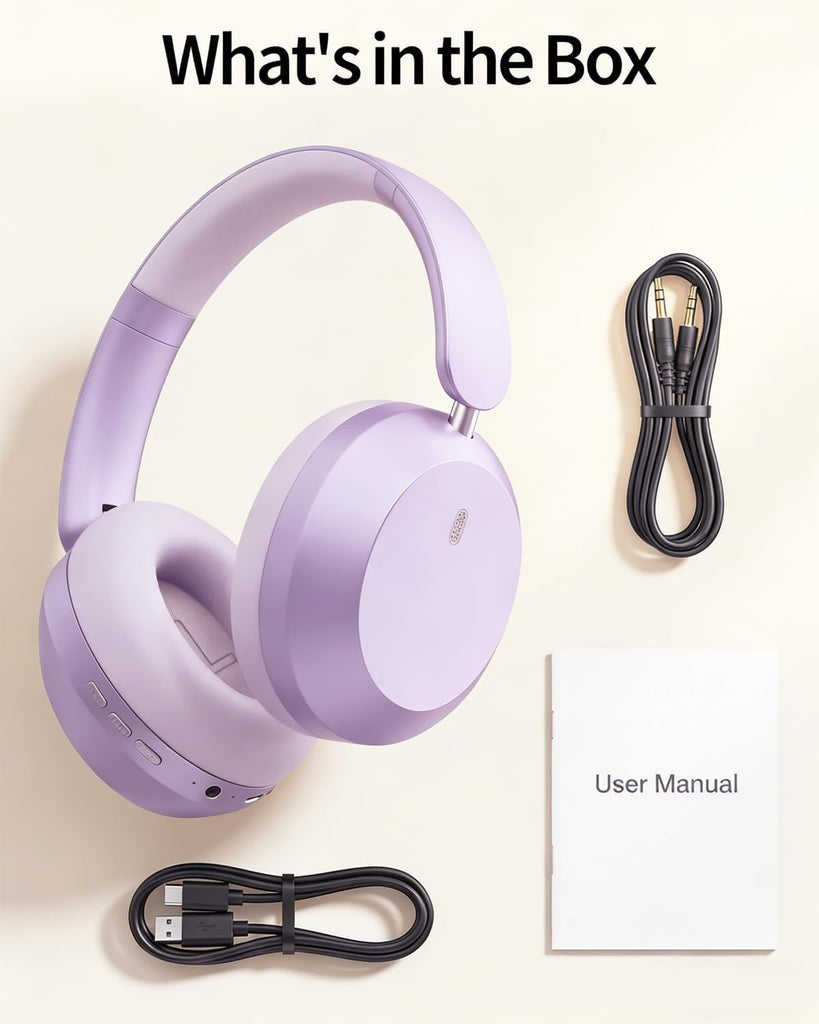 Purple Wireless Headphones ,  Earphones w Mic Headset Foldable  - AWXW268 2629-7
