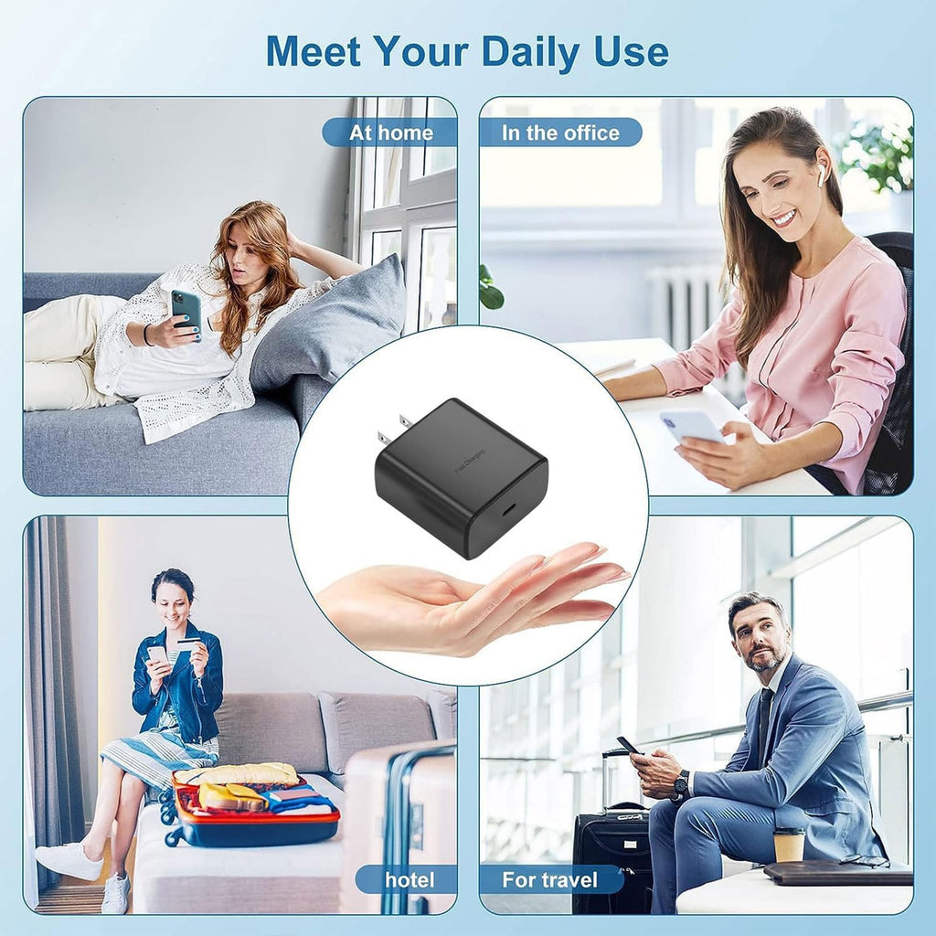2 Pack 45W Fast Home Charger,  Power Quick 2 Pack 6ft USB-C Cable PD Type-C  - AWXW190 2539-7