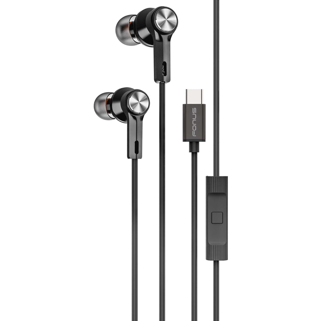Wired TYPE-C Earphones,  Headset w Mic Magnetic Headphone USB-C Earbuds  - AWC89 2574-1