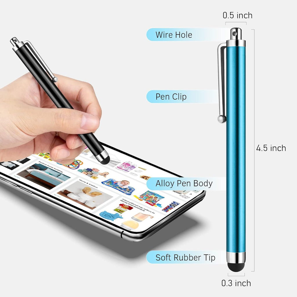 Colorful 10 Pack Stylus,  Rubber Lightweight Compact Touch Pen  - AWXW270 2631-4