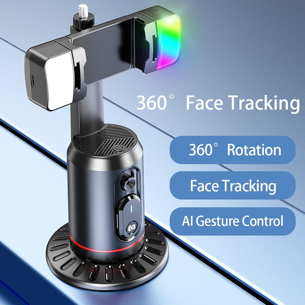 Auto Face Tracking Holder,  Smart Camera Shooting Tripod 360-degree Rotation Phone Stand  - AWXW125 2473-3