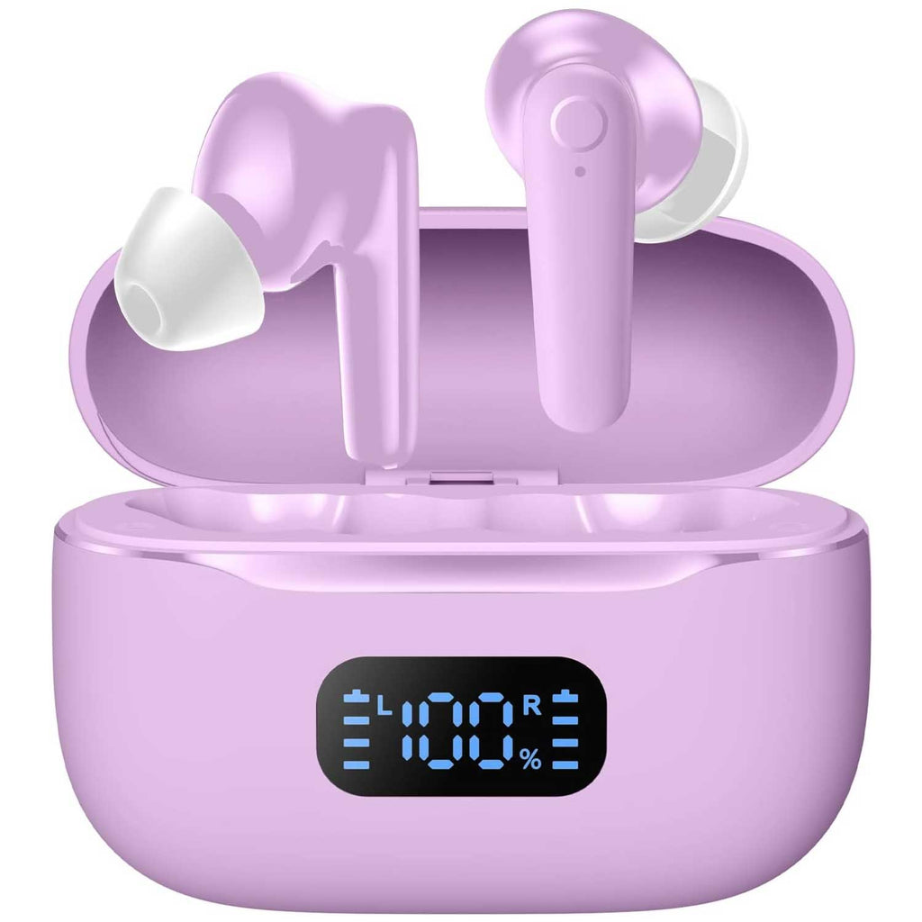 Purple TWS Earphones,  True Stereo Headphone Earbuds Wireless  - AWXW186 2535-1