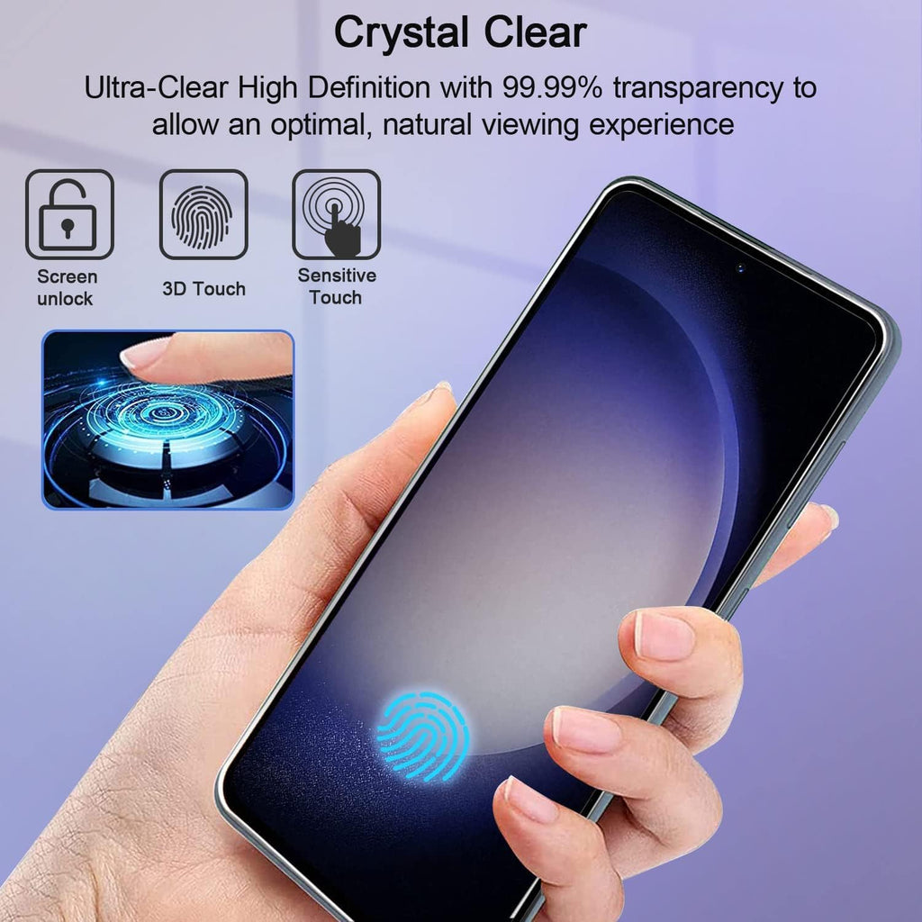 2 Pack Screen Protector,  (Fingerprint Unlock) Full Cover HD Clear Tempered Glass  - AW2V92 2135-4