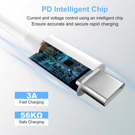 1ft Short USB-C Cable,  Type-C to Type-C  Power Wire Cord PD Fast Charge   - AWP24 2285-2