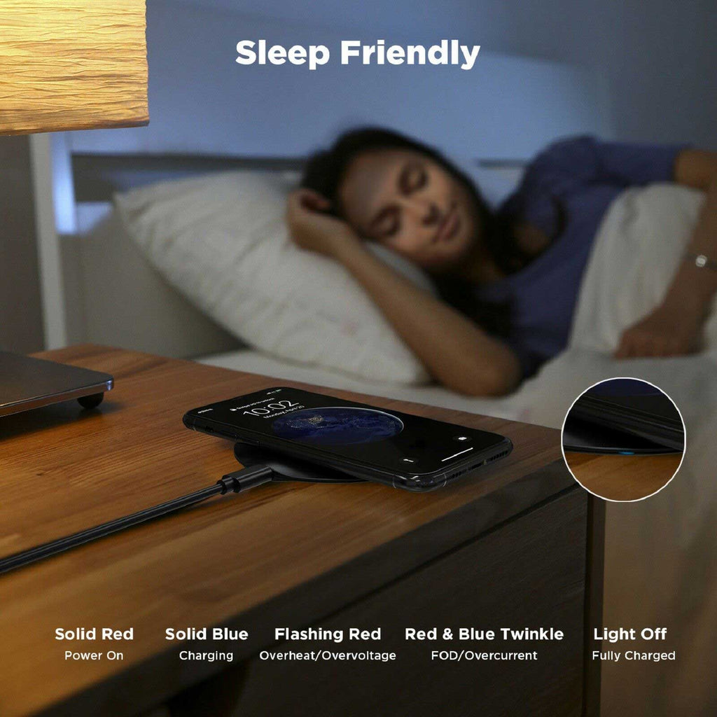 15W Fast Wireless Charger,  Slim Charging Pad  Power Adapter With USB Wall Charger  - AWWH4 2284-6