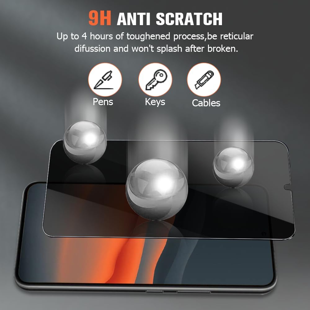  2 Pack Privacy Screen Protector ,   Anti-Peep   9H Hardness   Anti-Spy   Tempered Glass   - AW2V52 2075-3