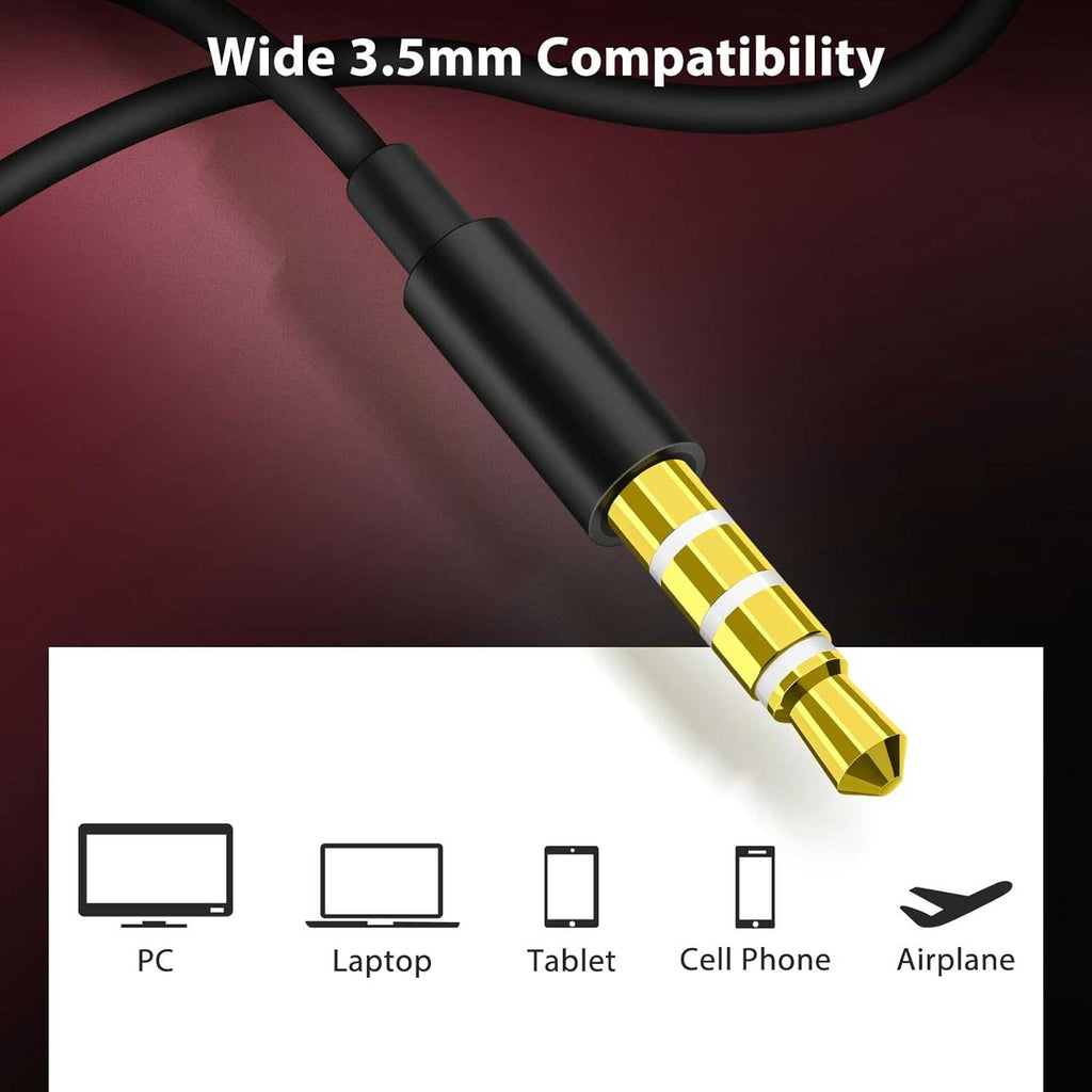 Retractable Earphones,  3.5mm w Mic Earbuds Hands-free  Headphones  - AWD51 2328-5