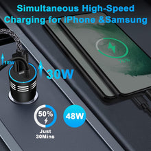 Load image into Gallery viewer, 48W Fast Car Charger,  Extra USB Port Straight Type-C Cable Power Adapter USB-C  - AWXW238 2594-2