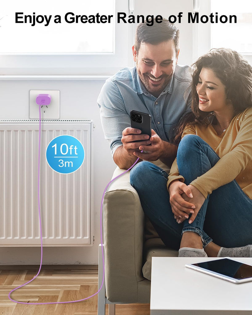 Purple 2 Pack 25W Fast Home Charger,  Power Quick 6ft and10ft USB-C Cable PD Type-C  - AWXW234 2590-6