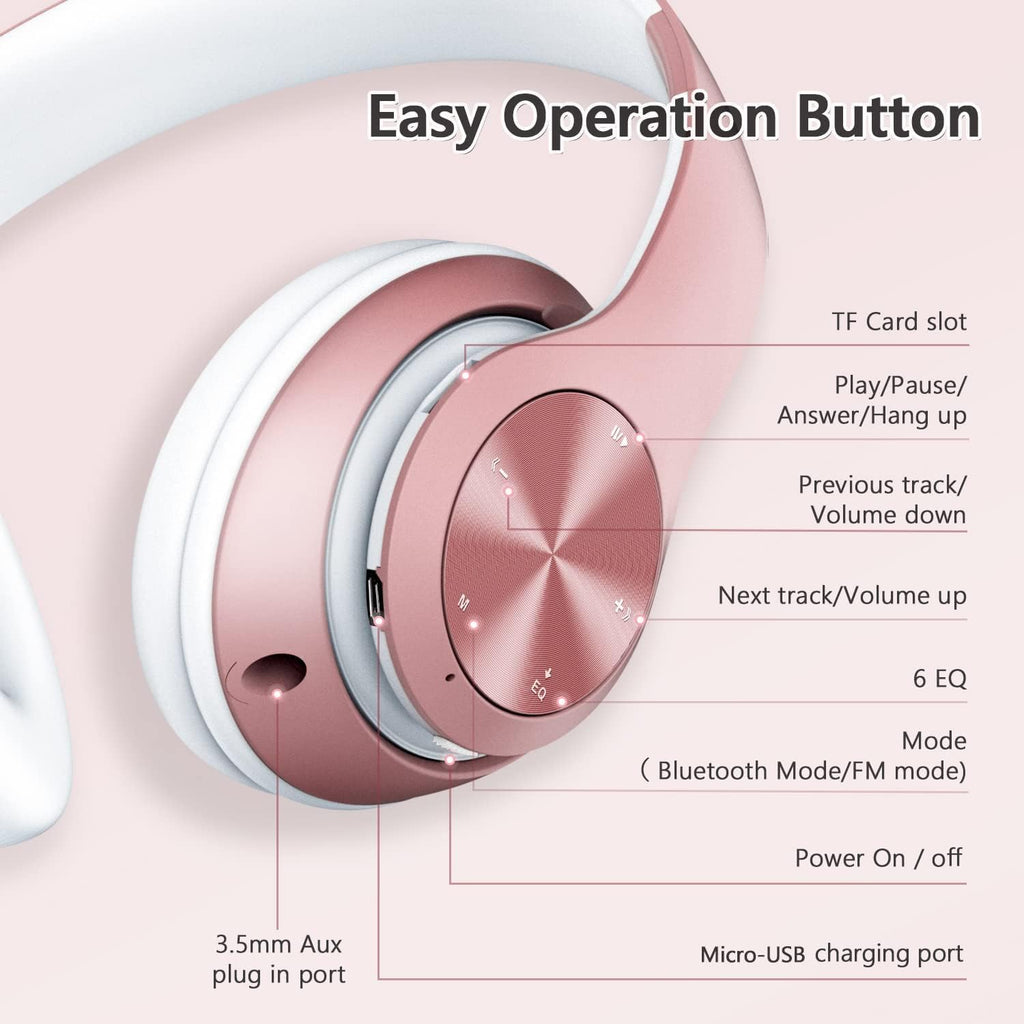 Wireless Headphones,  Earphones w Mic Headset Foldable  - AWXW129 2477-6