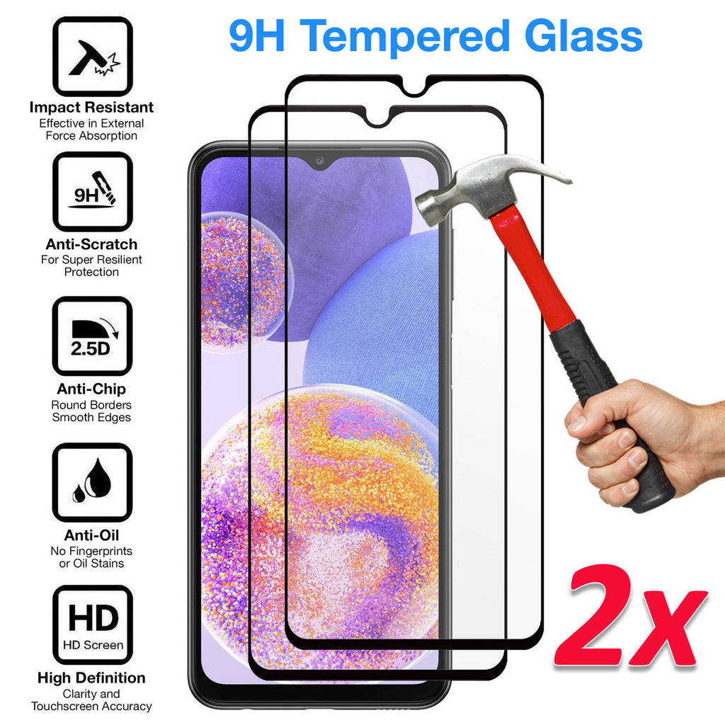2 Pack Screen Protector,  (Fingerprint Unlock) Full Cover HD Clear Tempered Glass  - AW2XF14 2046-2