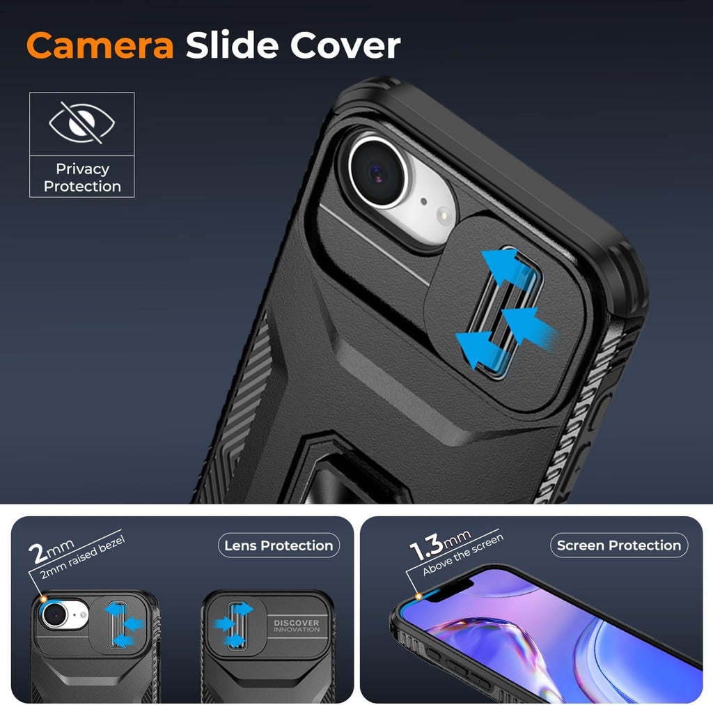 Hybrid Case Cover,  Shockproof Kickstand Lens Protects Metal Ring  - AWXW111 2459-2