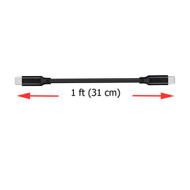 1ft Short USB-C Cable,   Type-C to Type-C   Power Wire  Cord PD Fast Charge  - AWS98 2163-2