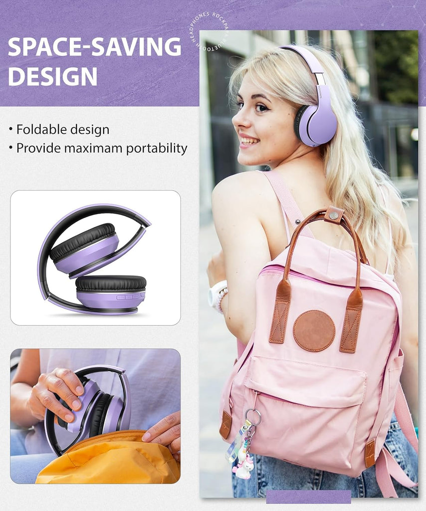 Wireless Headphones,  Earphones w Mic Headset Foldable  - AWXW135 2484-6