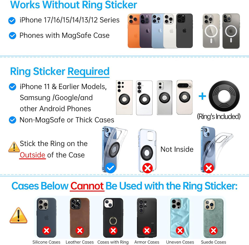 Vacuum,  Folding  Suction Mount Magnetic Phone Holder  - AWXW216 2566-9