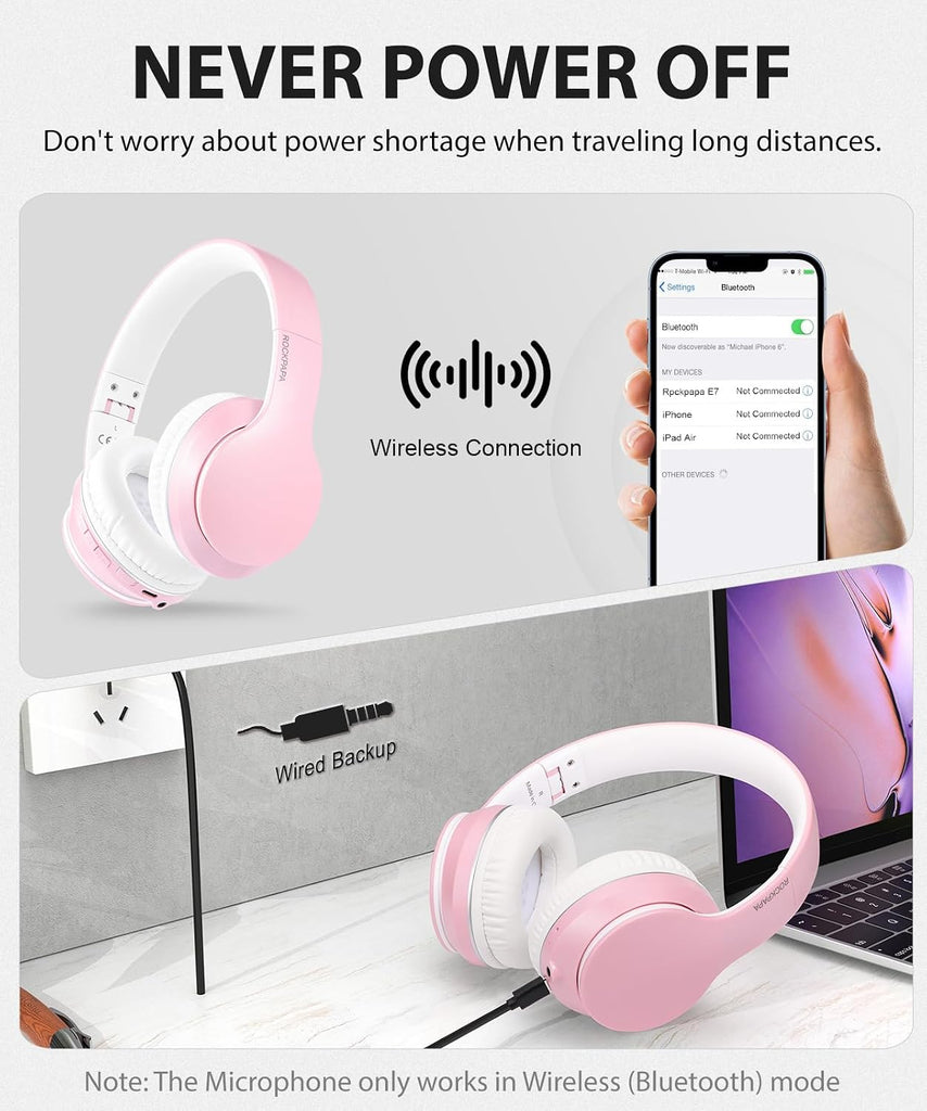 Wireless Headphones,  Earphones w Mic Headset Foldable  - AWXW134 2483-5