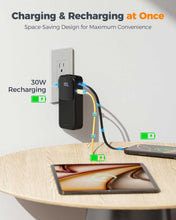Load image into Gallery viewer, 10000mAh Power Bank with AC Wall Plug,  Built-in Cable Portable Charger Backup Battery 30W PD Fast Charge  - AWXW282 2644-5