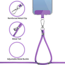 Load image into Gallery viewer, Purple 2 Pack Phone Lanyard ,  For Phone Cases  1 Pcs Wrist Straps 1 Pcs Neck Straps Adjustable Holder  - AWXW274 2635-4