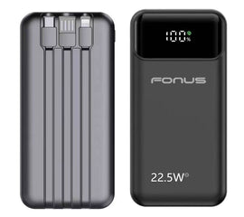  10000mAh Power Bank ,  Built-in Cable  Portable Charger  Backup Battery  22.5W PD Fast Charge  - AWG38 2037-1