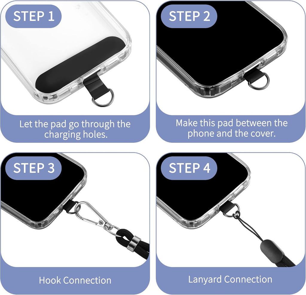 Black 2 Pack Phone Lanyard,  For Phone Cases 1 Pcs Wrist Straps 1 Pcs Neck Straps Holder Adjustable  - AWXW273 2634-2