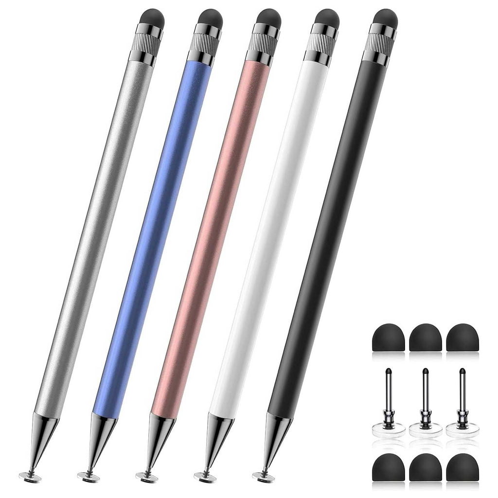5 Pcs Stylus,  Alloy Lightweight Silicone Tip Touch Screen Pen  - AWXW265 2626-1