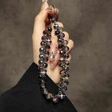 Load image into Gallery viewer, Beaded Phone Lanyard,  Black For Phone Cases  Wrist Strap  - AWXW281 2642-6