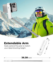 Load image into Gallery viewer, White Selfie Stick ,  Self-Portrait Remote Shutter Built-in Tripod Wireless  - AWXW246 2603-3