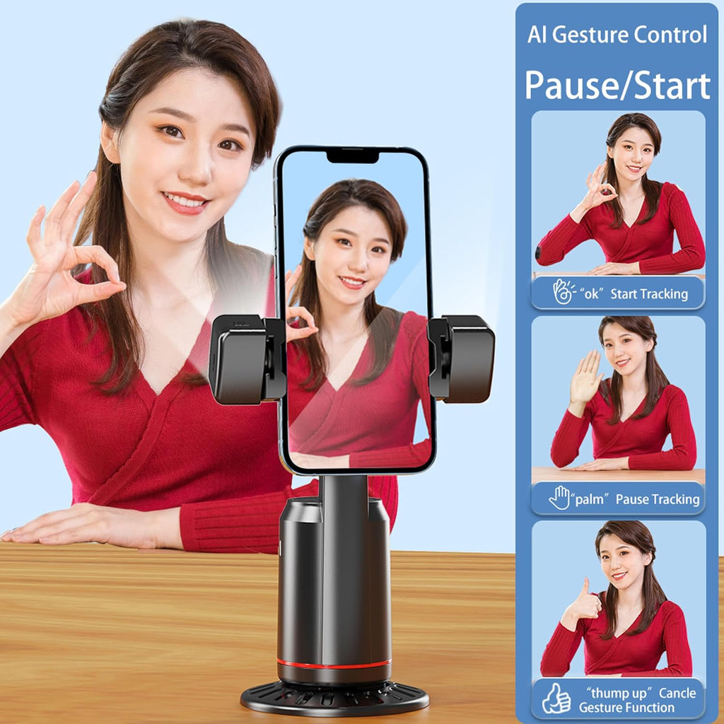 Auto Face Tracking Holder,  Smart Camera Shooting Tripod 360-degree Rotation Phone Stand  - AWXW125 2473-6