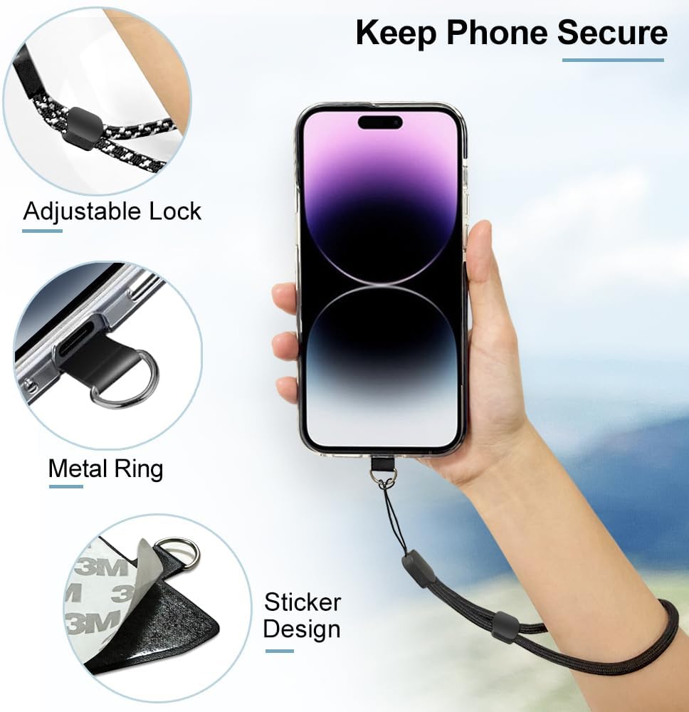 5 Pack Phone Lanyard,  Strong Holder For Phone Cases  Wrist Straps Adjustable  - AWXW266 2627-3
