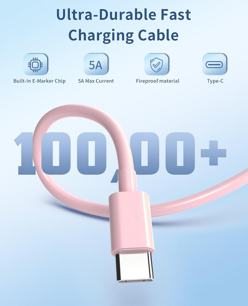 Pink 2 Pack 25W Fast Home Charger,  Power Quick 2 Pack 6ft USB-C Cable PD Type-C  - AWXW188 2537-3