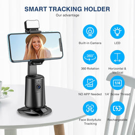 Auto Face Tracking Holder,  Gesture Control Remote Shutter Photo Stand Tripod 360-degree Rotating  - AWXW126 2474-2