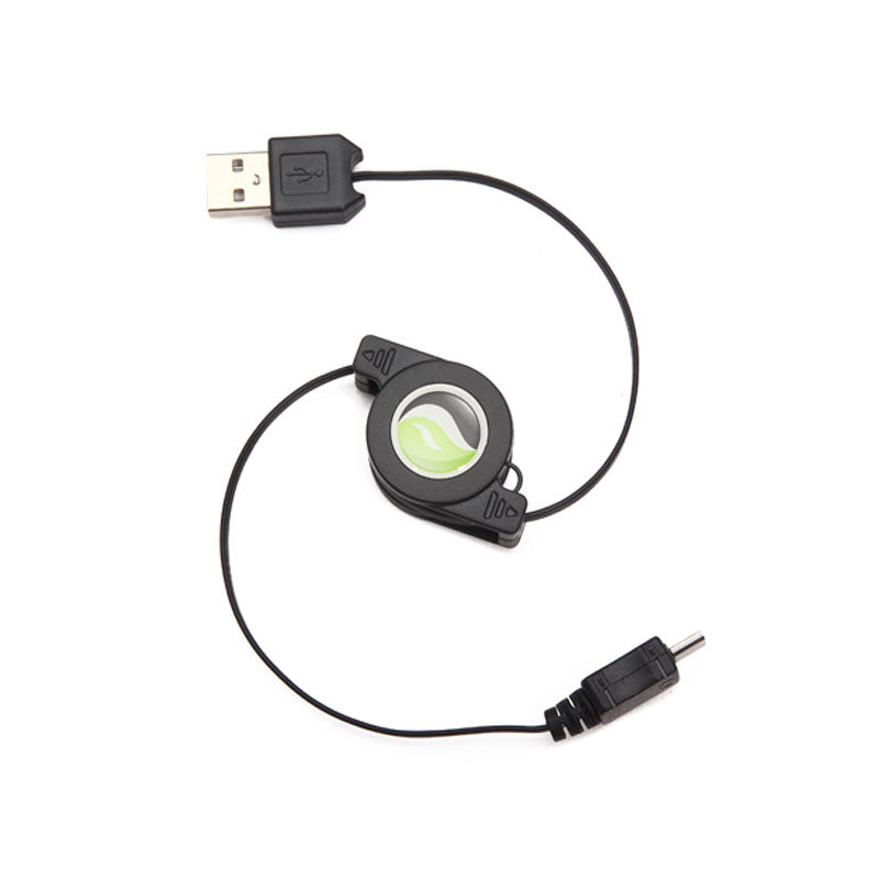 Retractable Cable with USB-C Adapter,  Black Sync Fast Charger Cord Power Wire  - AWC92+USB-C 2132-3