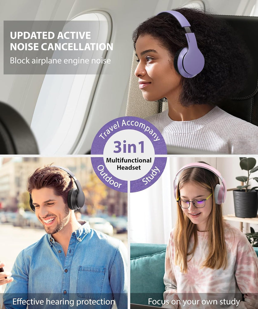 Wireless Headphones,  Earphones w Mic Headset Foldable  - AWXW135 2484-7