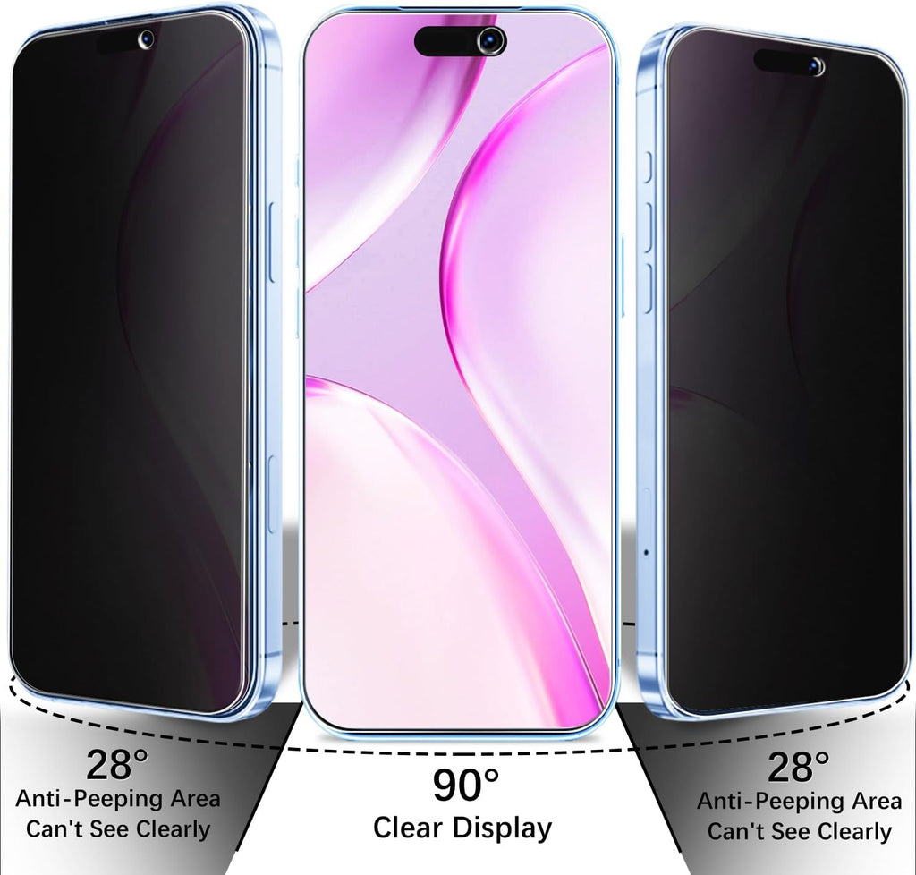 2 Pack Privacy Screen Protector,  Anti-Peep Anti-Spy Curved Tempered Glass  - AWXW251 2608-3