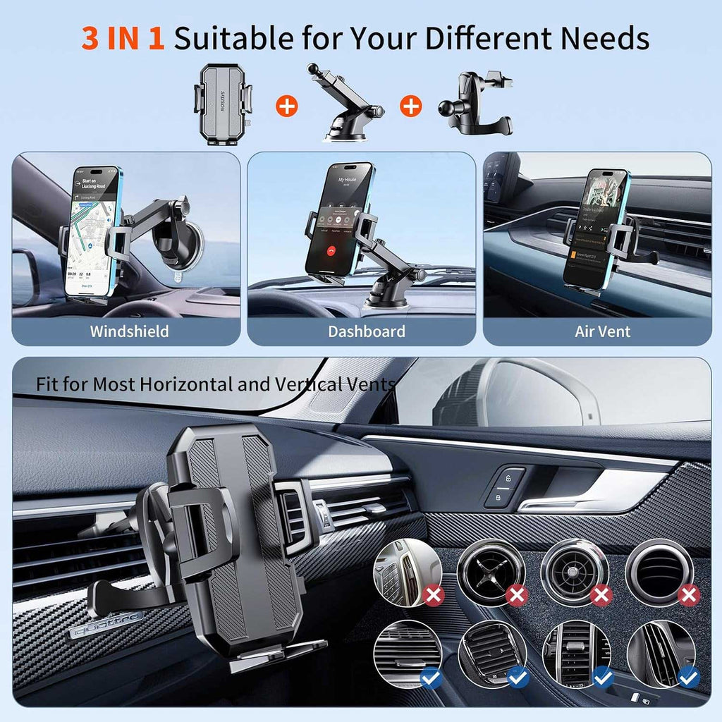 Car Mount,  Glass Cradle Phone Holder Air Vent Windshield  - AWXW213 2563-4